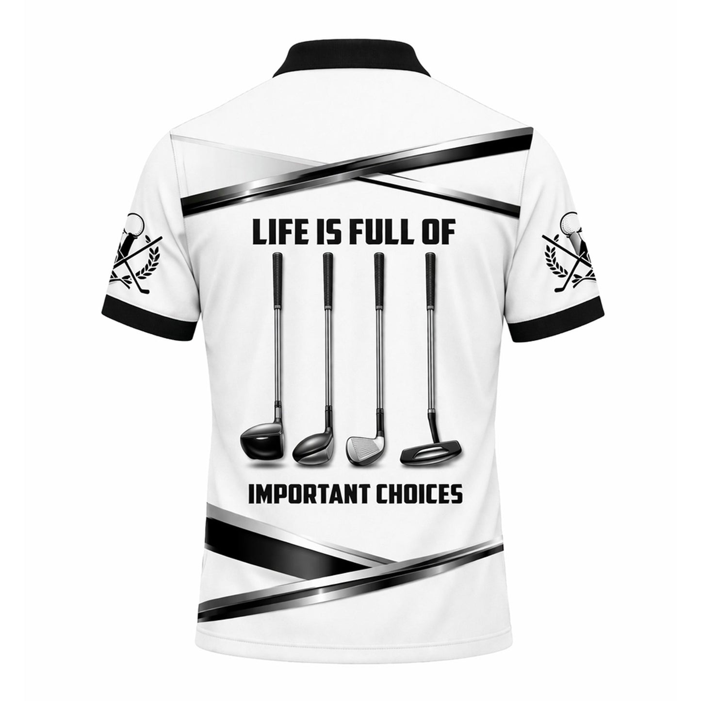 Golf Polo Shirt Custom Name Black White Classic Golf Player Performance Short Sleeve Unisex GIA26033002_3.jpg