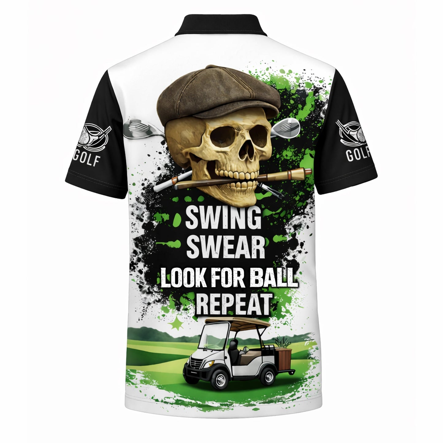 Skull Golf Polo Shirt Funny Swing Swear Look For Ball Repeat Personalized Name Performance Shirt GIA26033101_3.jpg