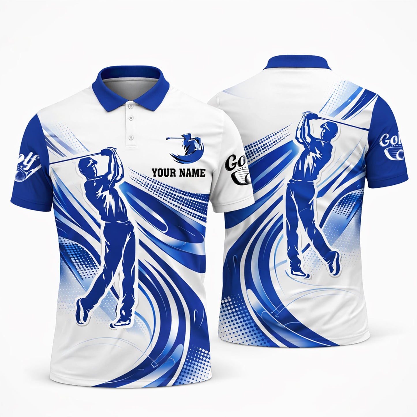 Custom Golf Polo Shirt Personalized Name Blue White Golfer Swing Performance Polo for Men GIA26033102_1.jpg