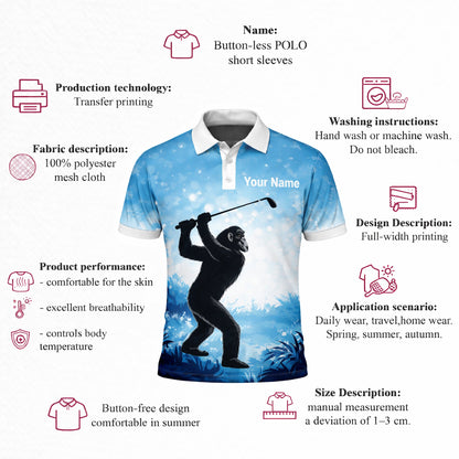 Funny Bigfoot Golf Polo Shirt Custom Name Not All Who Wander Are Lost Golfer Gift Blue Performance Polo GIA26033103_4.jpg