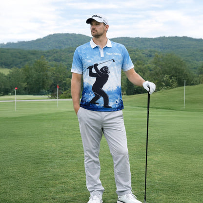 Funny Bigfoot Golf Polo Shirt Custom Name Not All Who Wander Are Lost Golfer Gift Blue Performance Polo GIA26033103_6.jpg