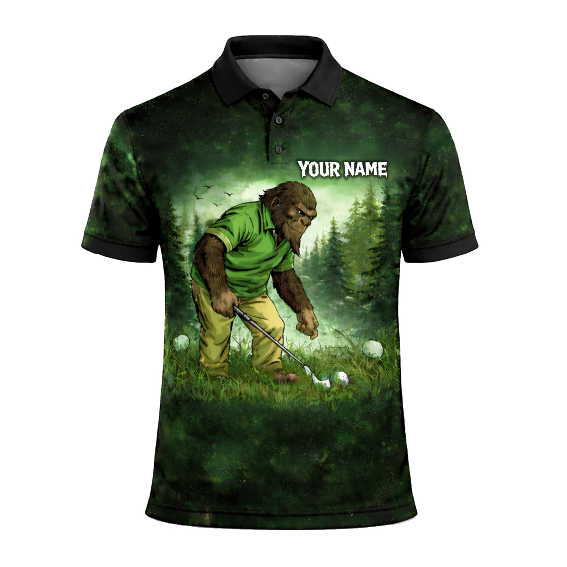 Bigfoot Golf Polo Shirt Funny Not All Who Wander Are Lost Golf Balls Personalized Shirt GIA26033104_2.jpg
