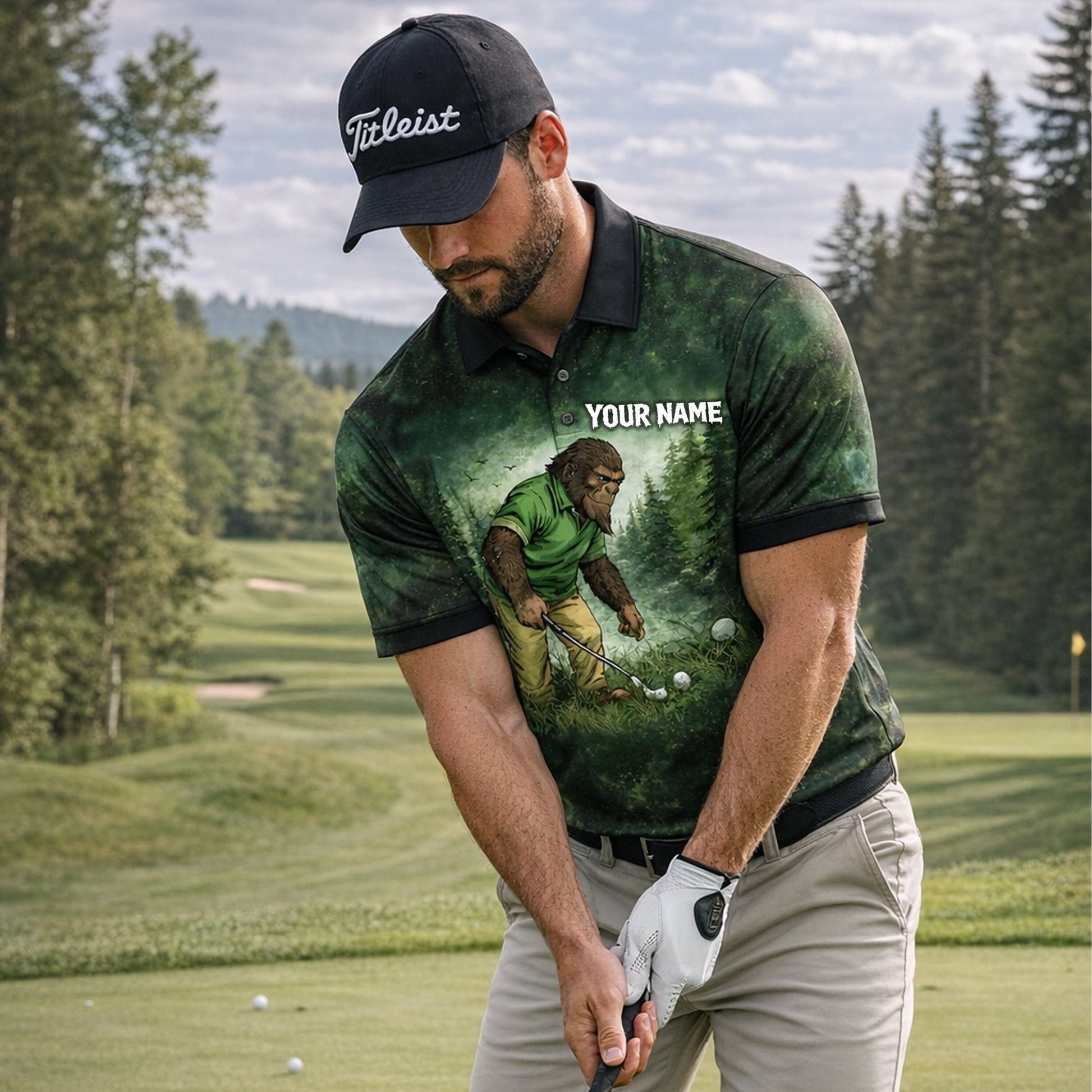 Bigfoot Golf Polo Shirt Funny Not All Who Wander Are Lost Golf Balls Personalized Shirt GIA26033104_5.jpg