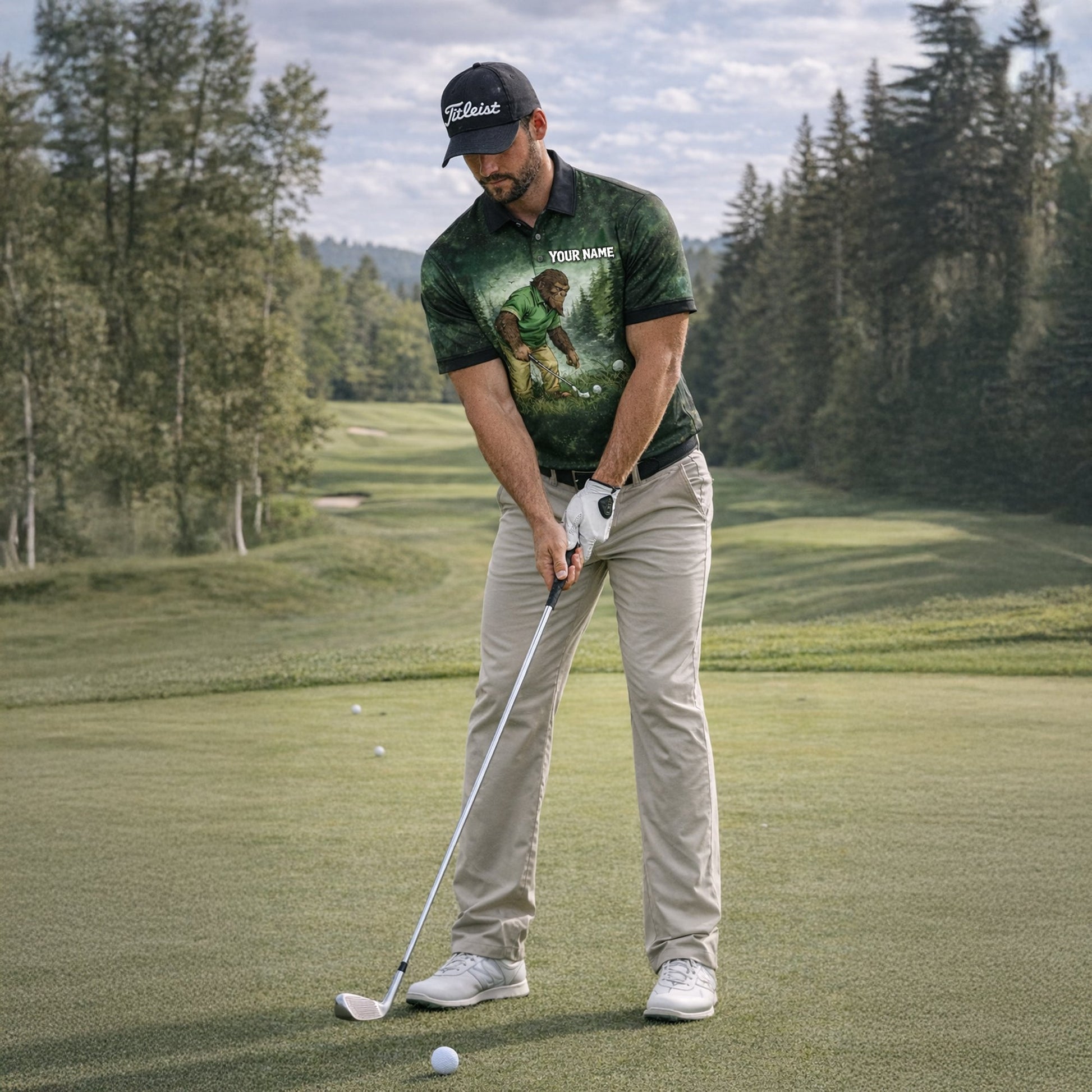 Bigfoot Golf Polo Shirt Funny Not All Who Wander Are Lost Golf Balls Personalized Shirt GIA26033104_6.jpg
