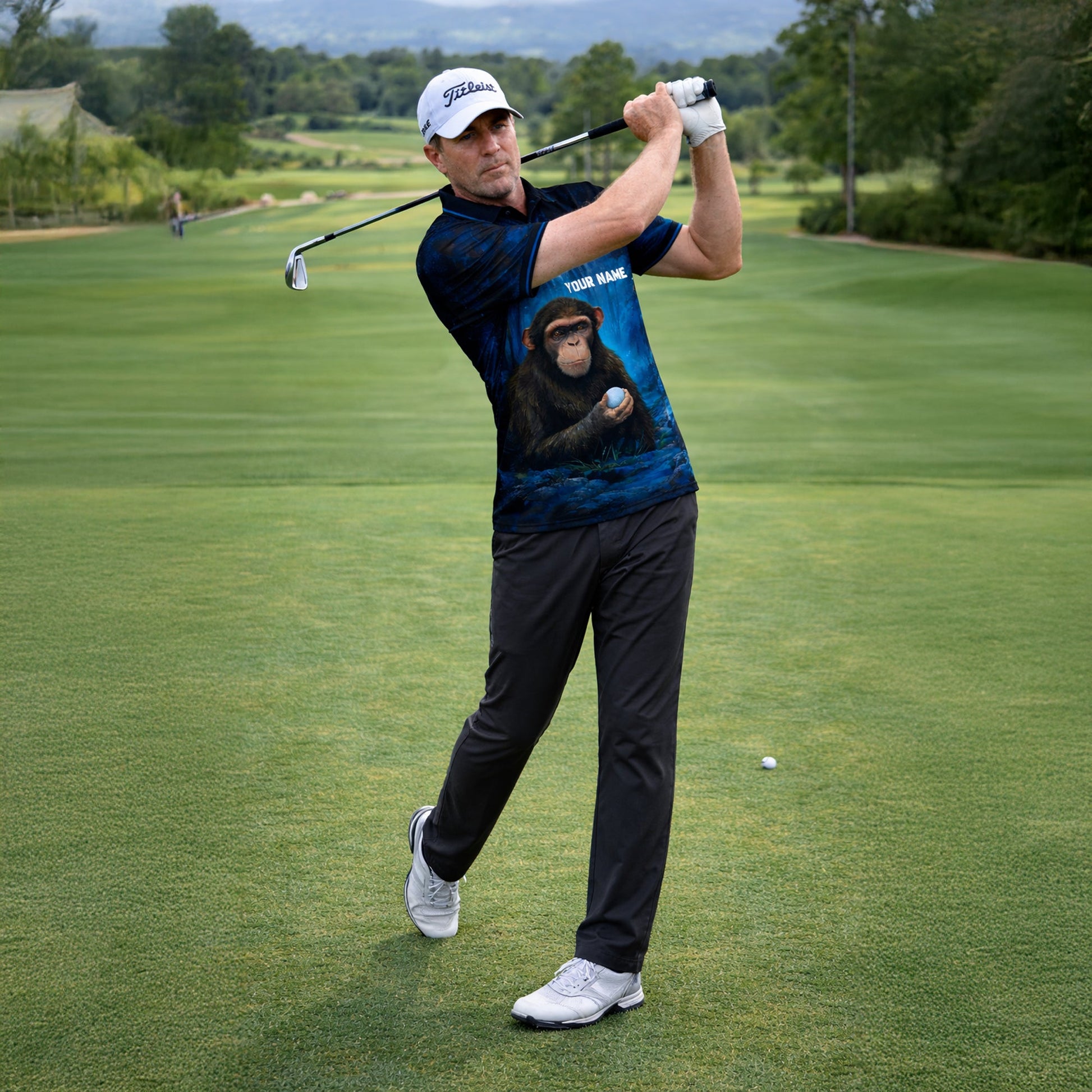 Funny Golf Polo Shirt Bigfoot Golfer Not All Who Wander Are Lost Custom Name Performance Polo GIA26033105_6.jpg