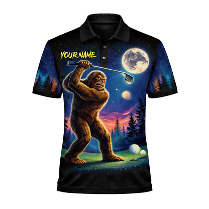 Funny Bigfoot Golf Polo Shirt Personalized Name Sasquatch Golfer Night Scene Graphic Shirt GIA26040101_2.jpg