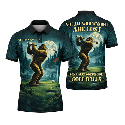 Bigfoot Golf Polo Shirt Custom Name Funny Golfer Sasquatch Moon Night Golf Shirt Gift GIA26040102_1.jpg