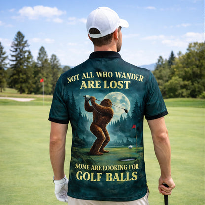 Bigfoot Golf Polo Shirt Custom Name Funny Golfer Sasquatch Moon Night Golf Shirt Gift GIA26040102_7.jpg