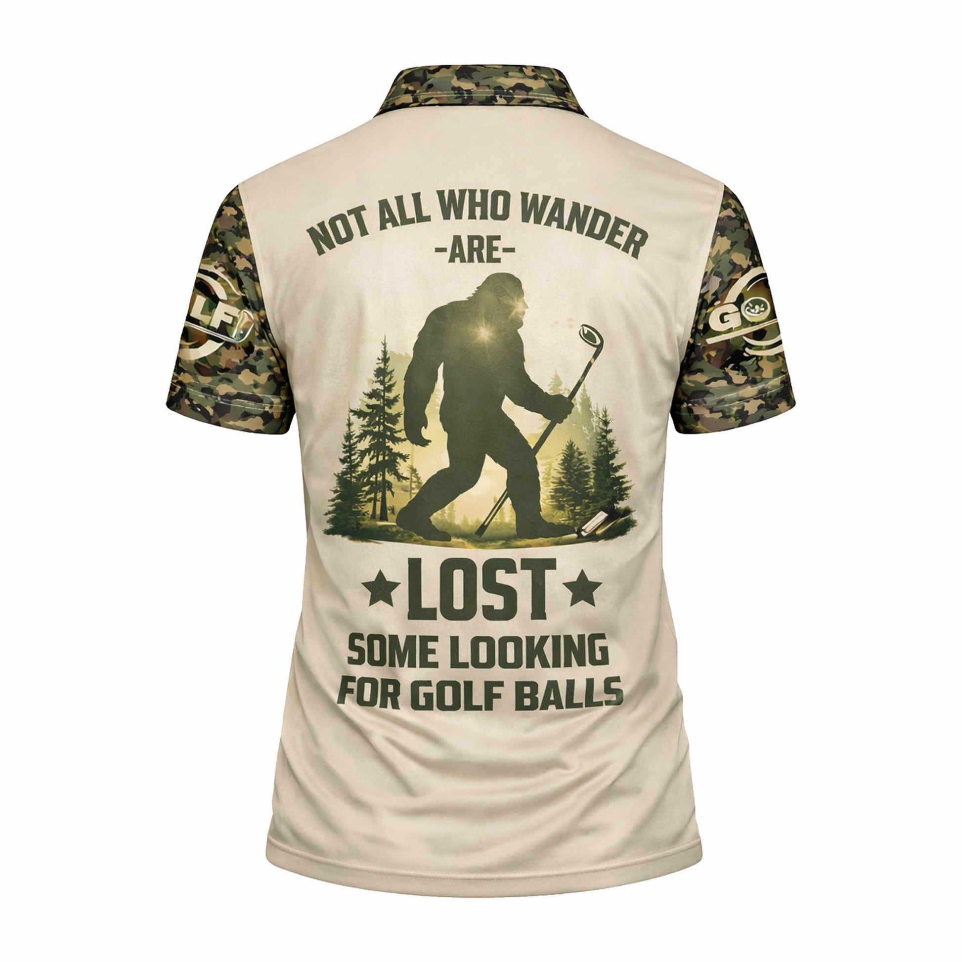 Bigfoot Golf Polo Shirt Funny Golfer Custom Name Camo Short Sleeve Performance Shirt GIA26040104_3.jpg