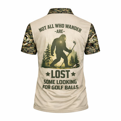 Bigfoot Golf Polo Shirt Funny Golfer Custom Name Camo Short Sleeve Performance Shirt GIA26040104_3.jpg