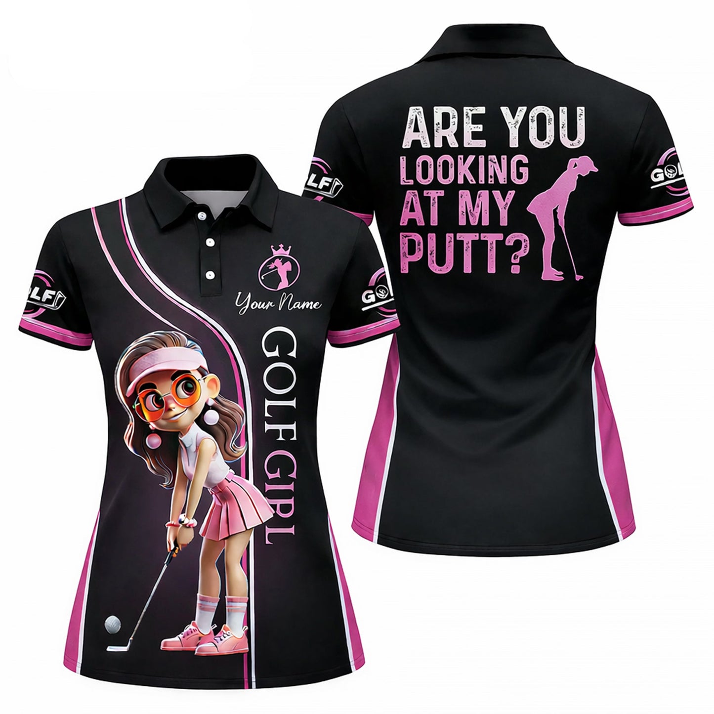 Funny Golf Girl Polo Shirt Personalized Name Women Golf Outfit Cute Golfer Shirt Gift Idea GIA26040301_1.jpg