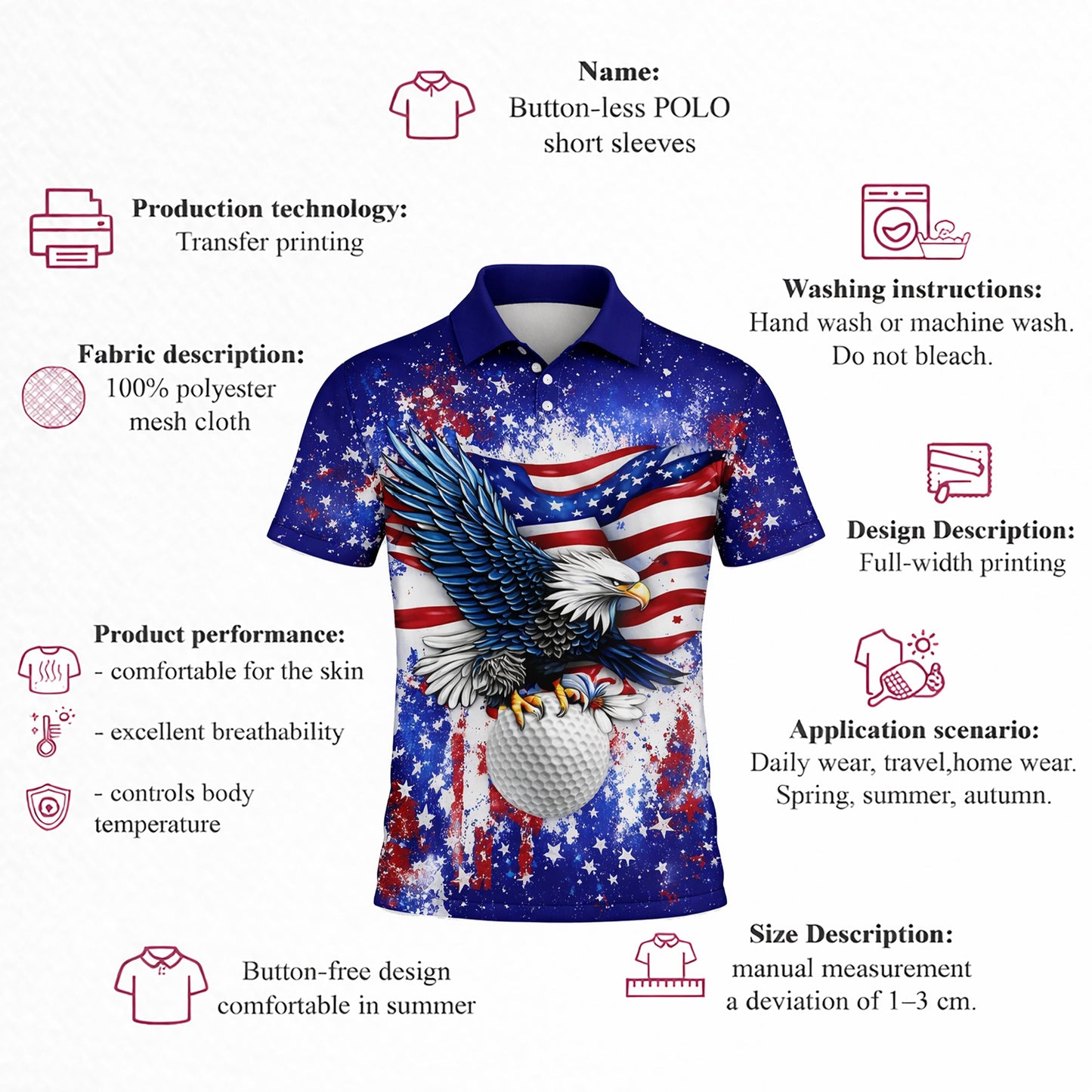 American Eagle Golf Polo Shirt Patriotic USA Flag Custom Name All Over Print Breathable Sport Shirt GIA26040305_4.jpg