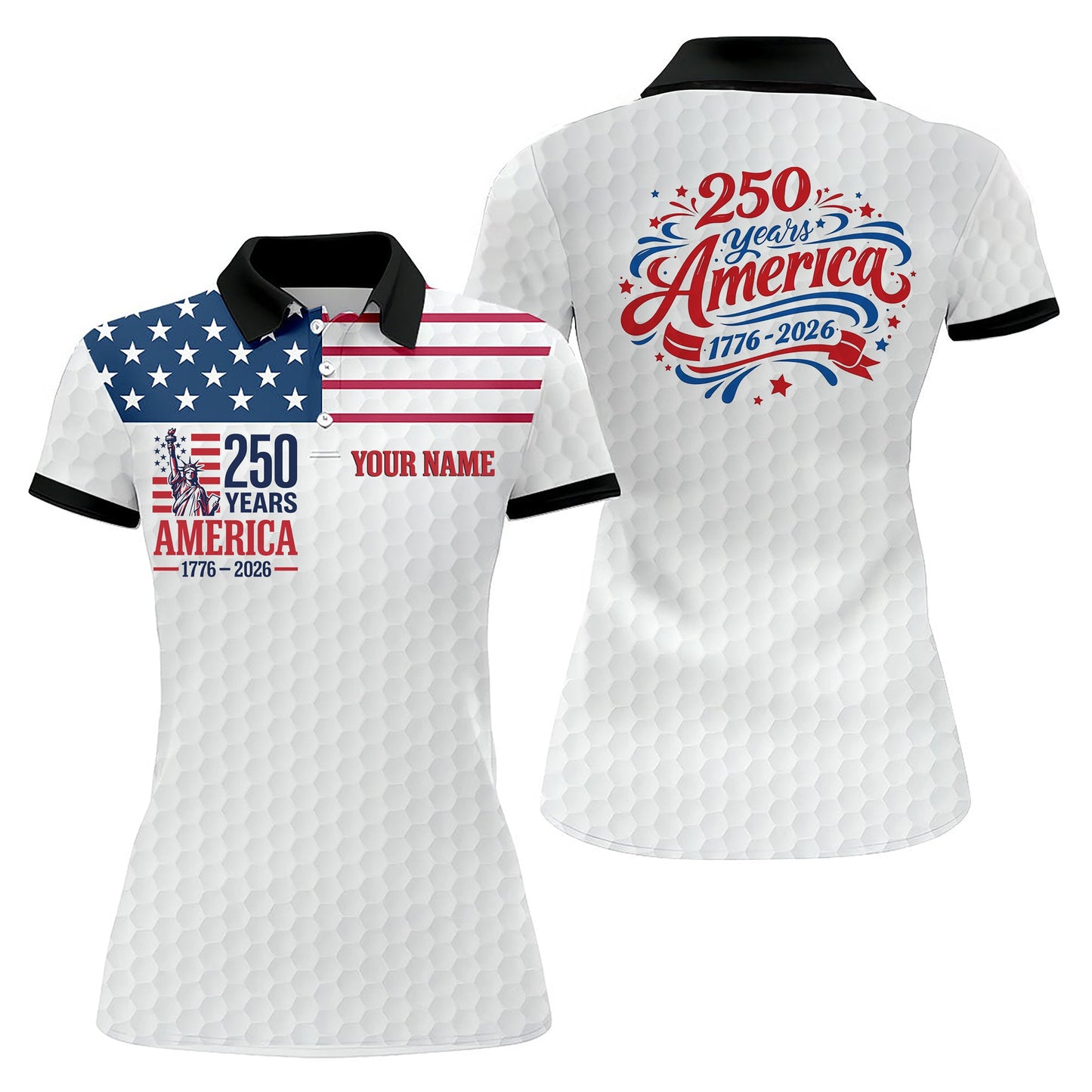 Women Patriotic 250 Years America Polo Shirt Custom Name USA Flag Golf Shirt Independence 1776-2026 GIA26040401_1.jpg