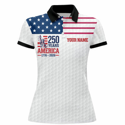 Women Patriotic 250 Years America Polo Shirt Custom Name USA Flag Golf Shirt Independence 1776-2026 GIA26040401_2.jpg