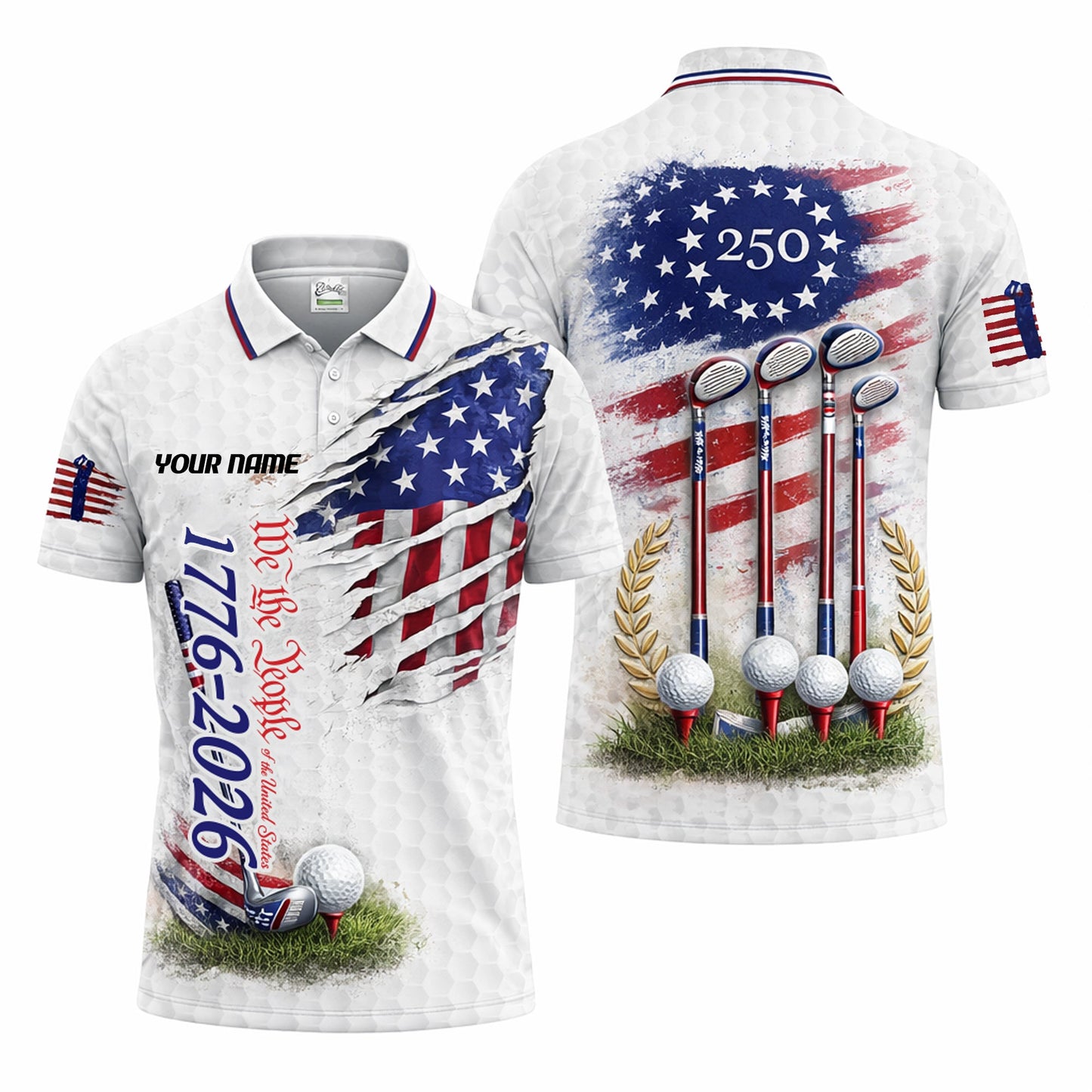 Patriotic Golf Polo Shirt Custom Name USA Flag 1776-2026 Design Breathable Performance Shirt GIA26040402_1.jpg