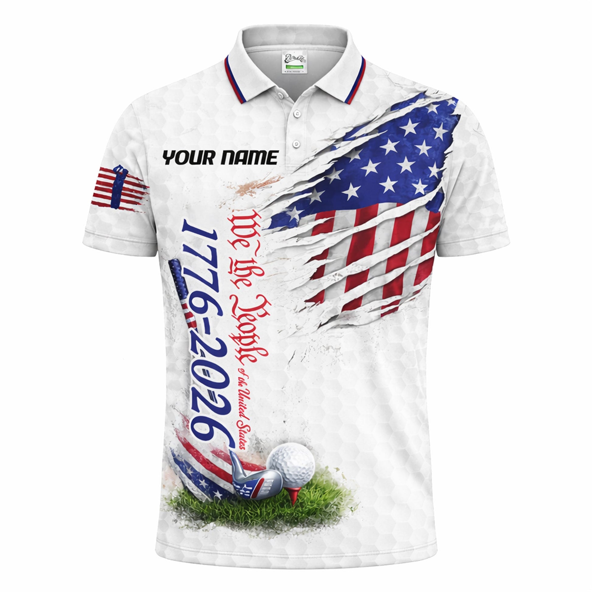 Patriotic Golf Polo Shirt Custom Name USA Flag 1776-2026 Design Breathable Performance Shirt GIA26040402_3.jpg