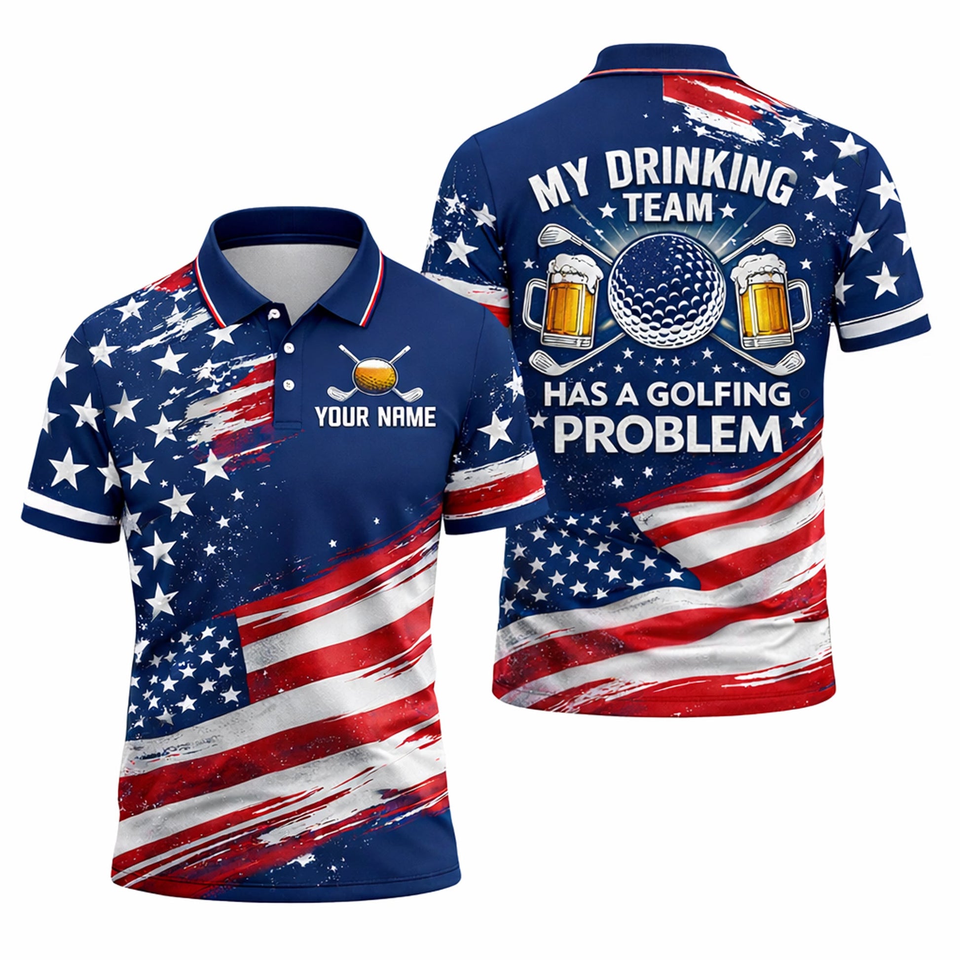 USA Flag Golf Polo Shirt Funny Drinking Team Personalized Name Patriotic Performance Shirt GIA26040403_1.jpg