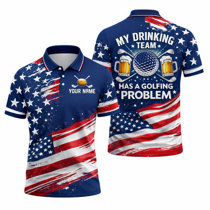 USA Flag Golf Polo Shirt Funny Drinking Team Personalized Name Patriotic Performance Shirt GIA26040403_1.jpg