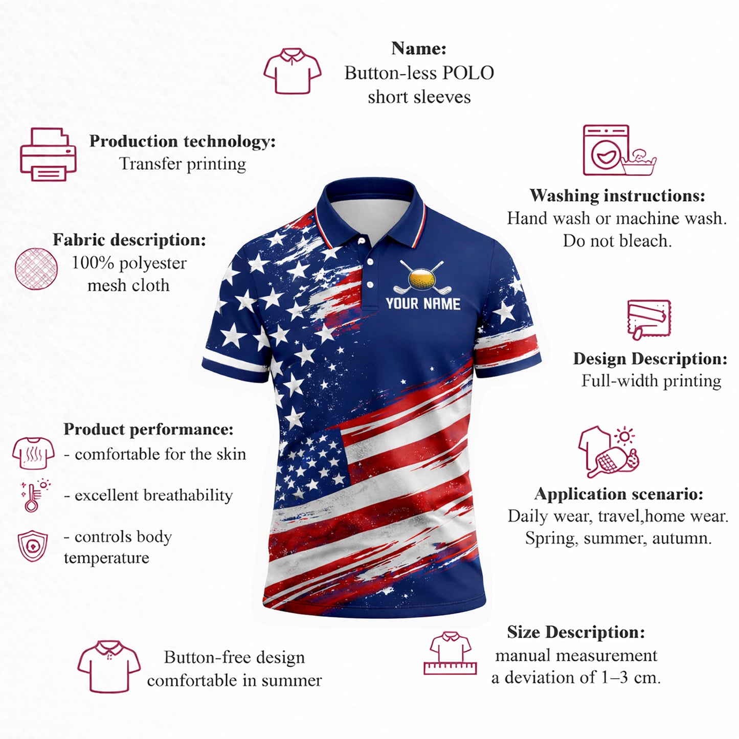 USA Flag Golf Polo Shirt Funny Drinking Team Personalized Name Patriotic Performance Shirt GIA26040403_4.jpg