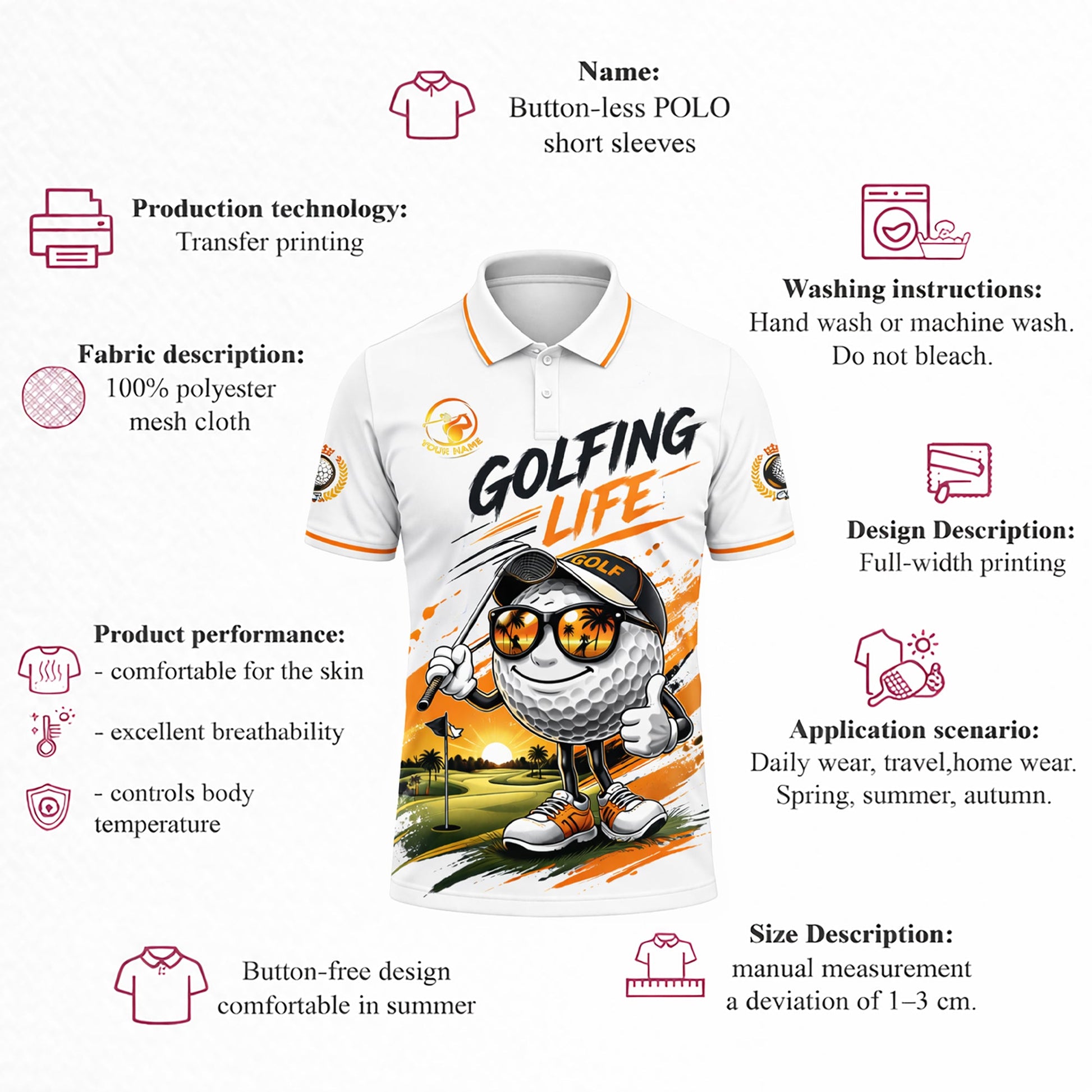 Custom Golf Beer Polo Shirt for Men, Funny Golf Ball Graphic Collared Golf Shirt, Personalized Name Casual Polo for Golf Lovers GIA26040605_4.jpg
