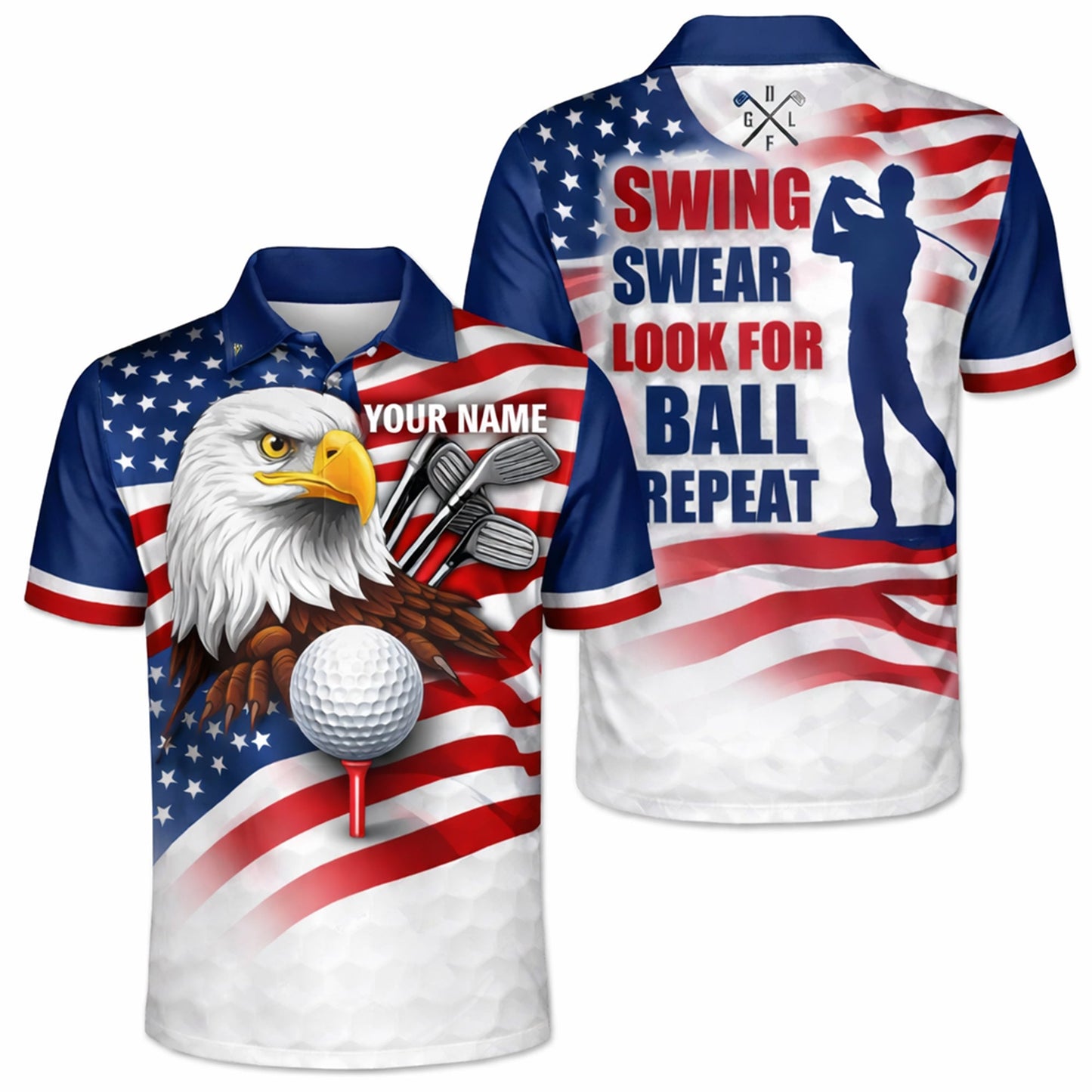 Men's Patriotic Golf Polo Shirt Custom Name Eagle USA Flag Performance Collared Shirt GIA26040606_1.jpg