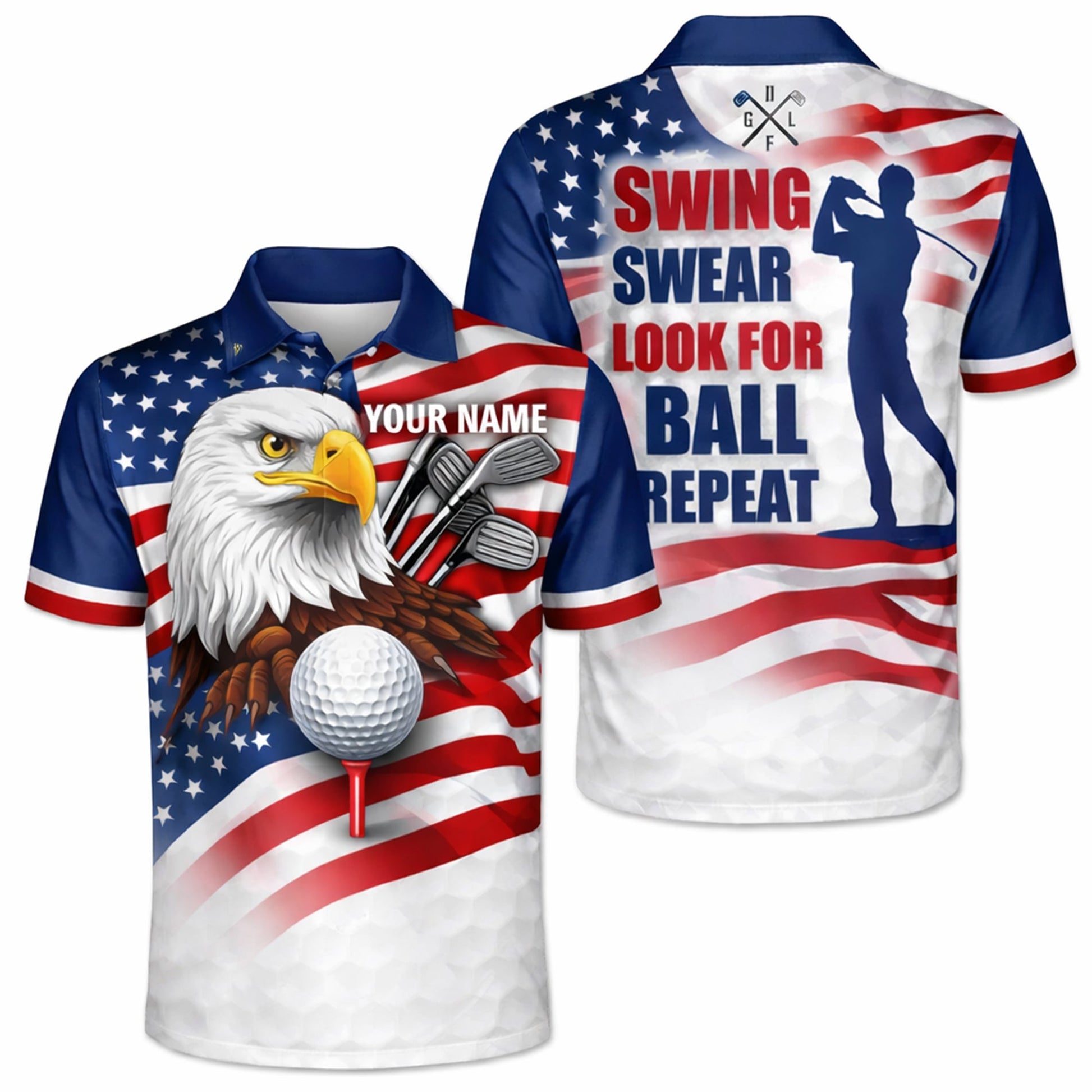 Men's Patriotic Golf Polo Shirt Custom Name Eagle USA Flag Performance Collared Shirt GIA26040606_1.jpg