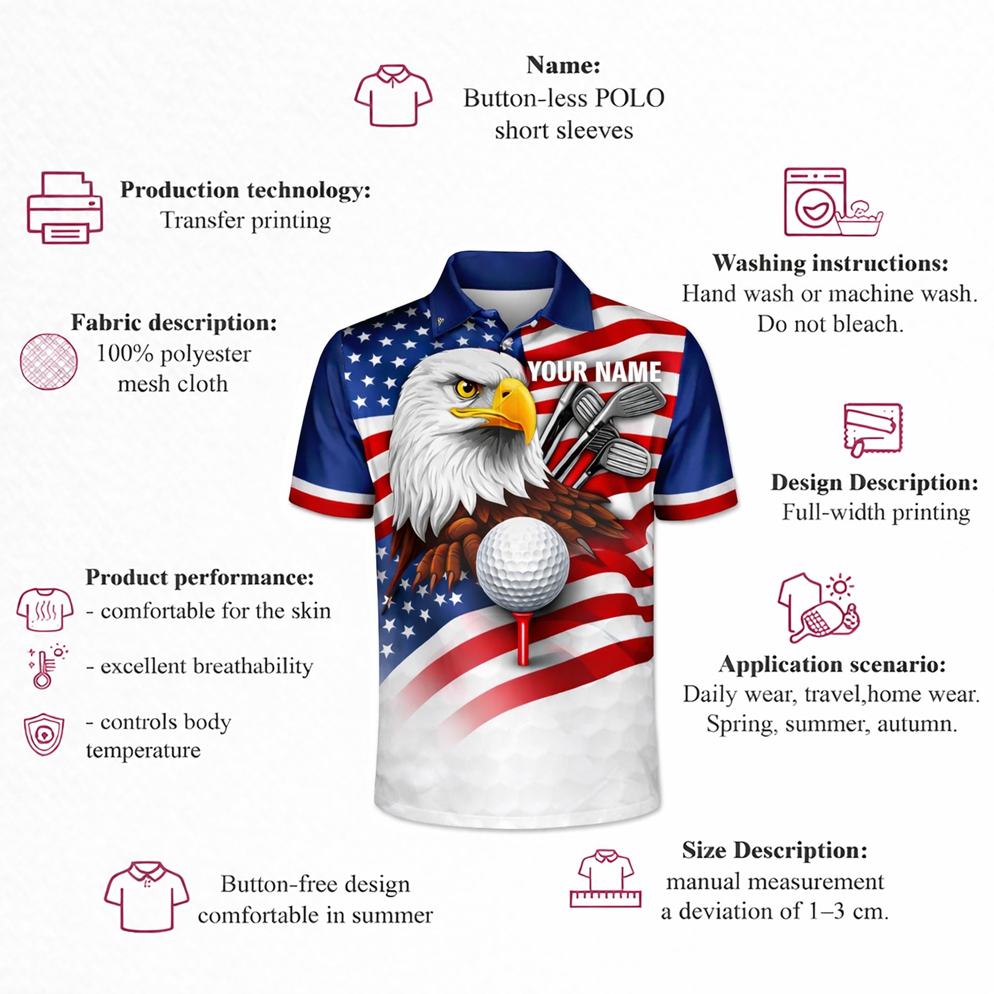 Men's Patriotic Golf Polo Shirt Custom Name Eagle USA Flag Performance Collared Shirt GIA26040606_4.jpg
