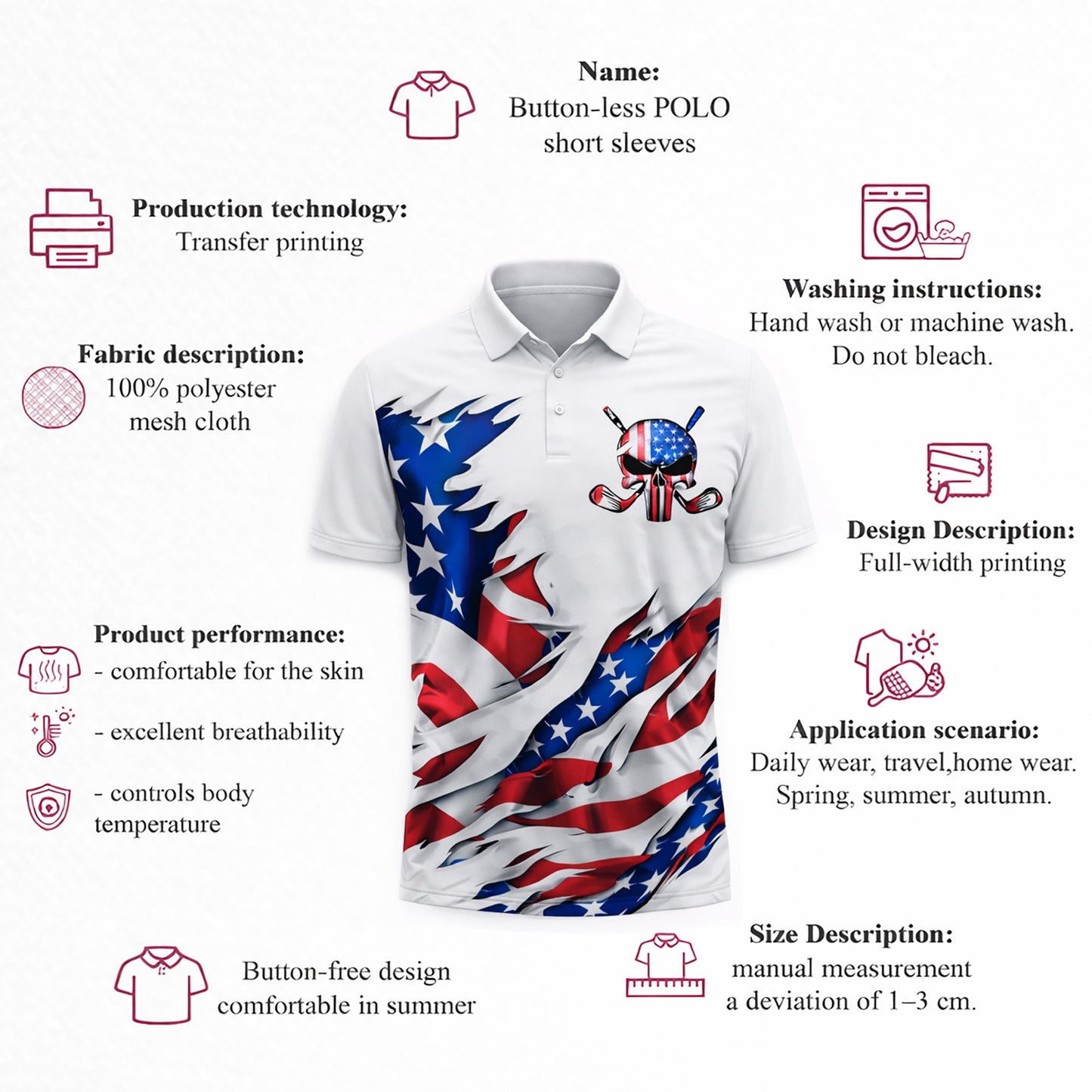 Custom Patriotic Skull Golf Polo Shirt Personalized Name USA Style Unisex GIA26040607_4.jpg