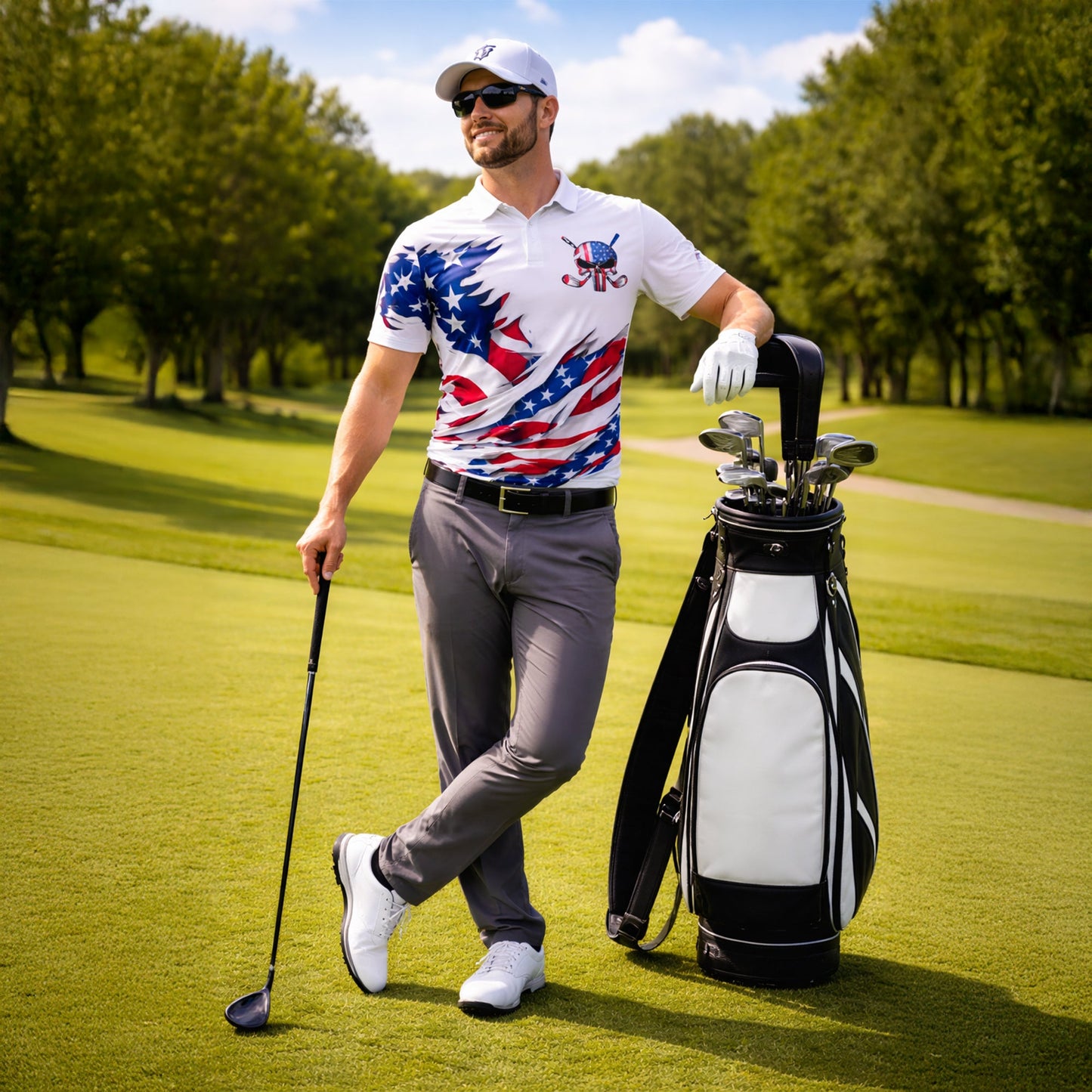 Custom Patriotic Skull Golf Polo Shirt Personalized Name USA Style Unisex GIA26040607_6.jpg