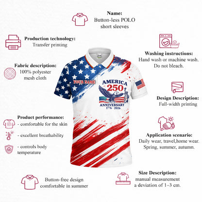 America 250th Anniversary Polo Shirt Custom Name Patriotic Eagle 1776-2026 Golf Shirt GIA26040701_4.jpg
