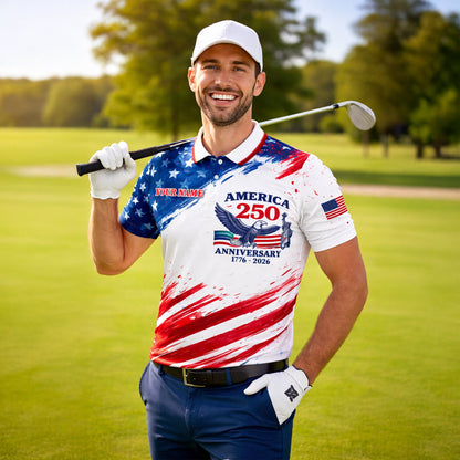 America 250th Anniversary Polo Shirt Custom Name Patriotic Eagle 1776-2026 Golf Shirt GIA26040701_5.jpg
