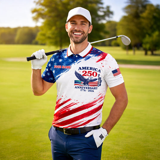 America 250th Anniversary Polo Shirt Custom Name Patriotic Eagle 1776-2026 Golf Shirt GIA26040701_5.jpg