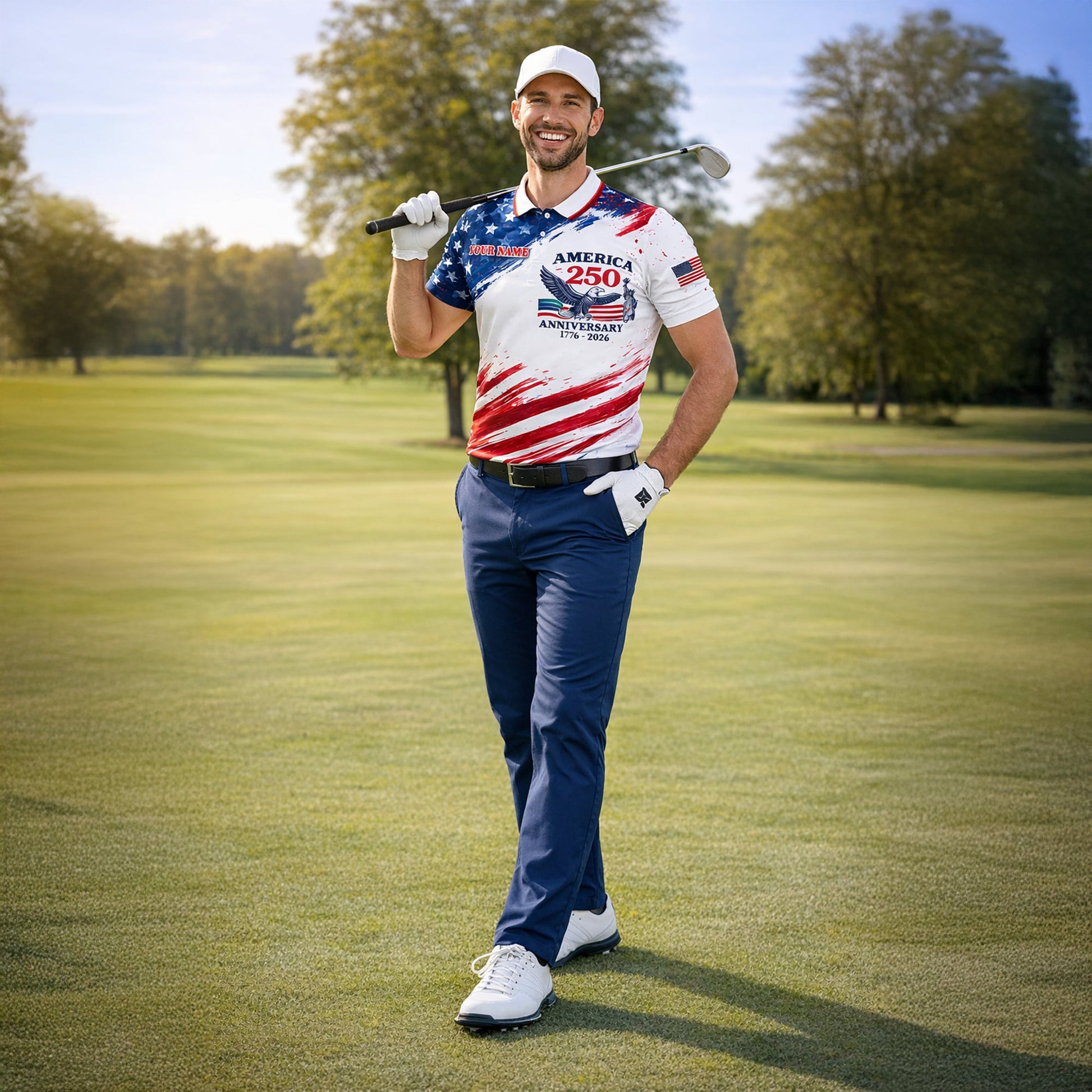 America 250th Anniversary Polo Shirt Custom Name Patriotic Eagle 1776-2026 Golf Shirt GIA26040701_6.jpg
