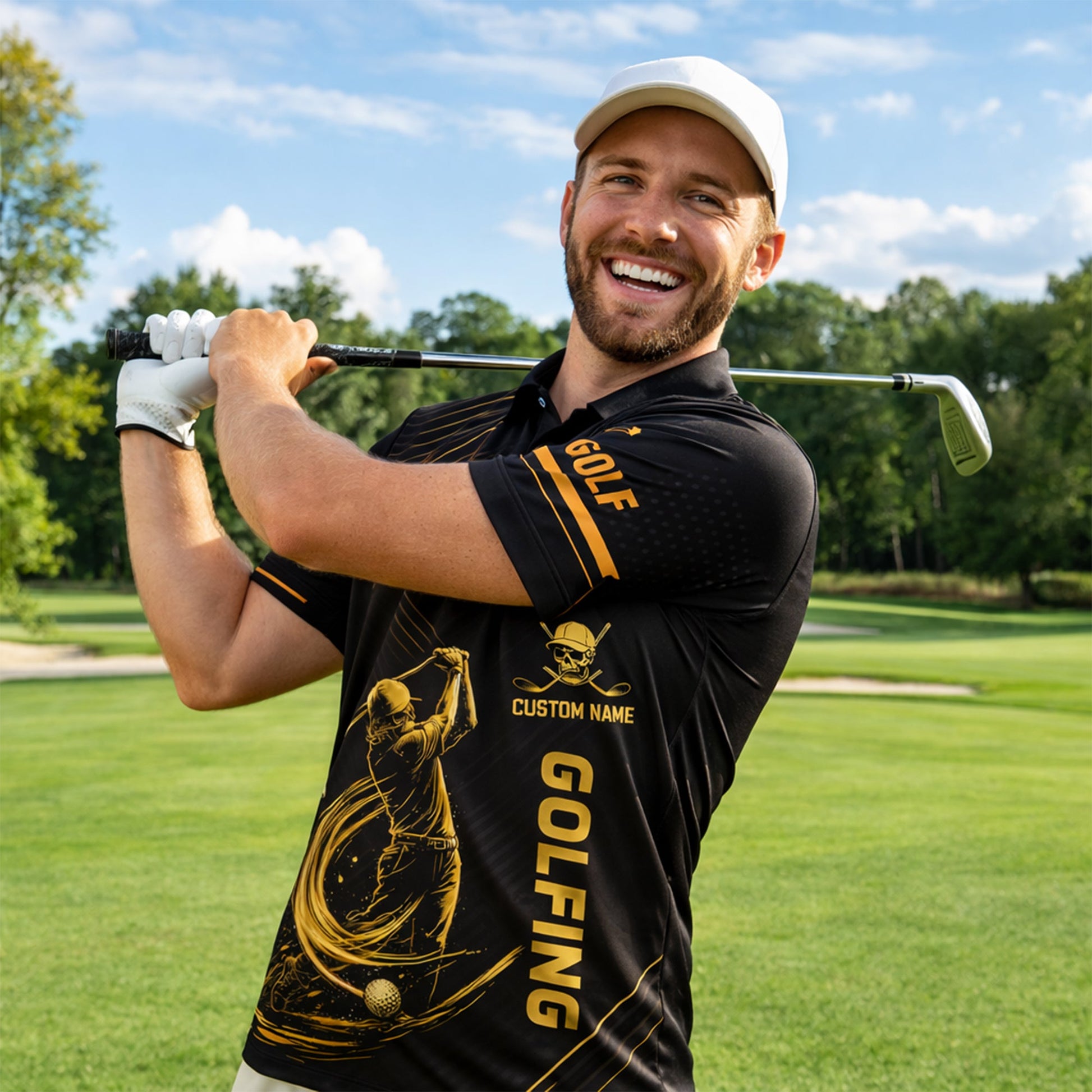 Funny Golf Polo Shirt Skull Golfer Custom Name Black Gold Golfing Shirt Breathable Athletic Polo GIA26040702_5.jpg