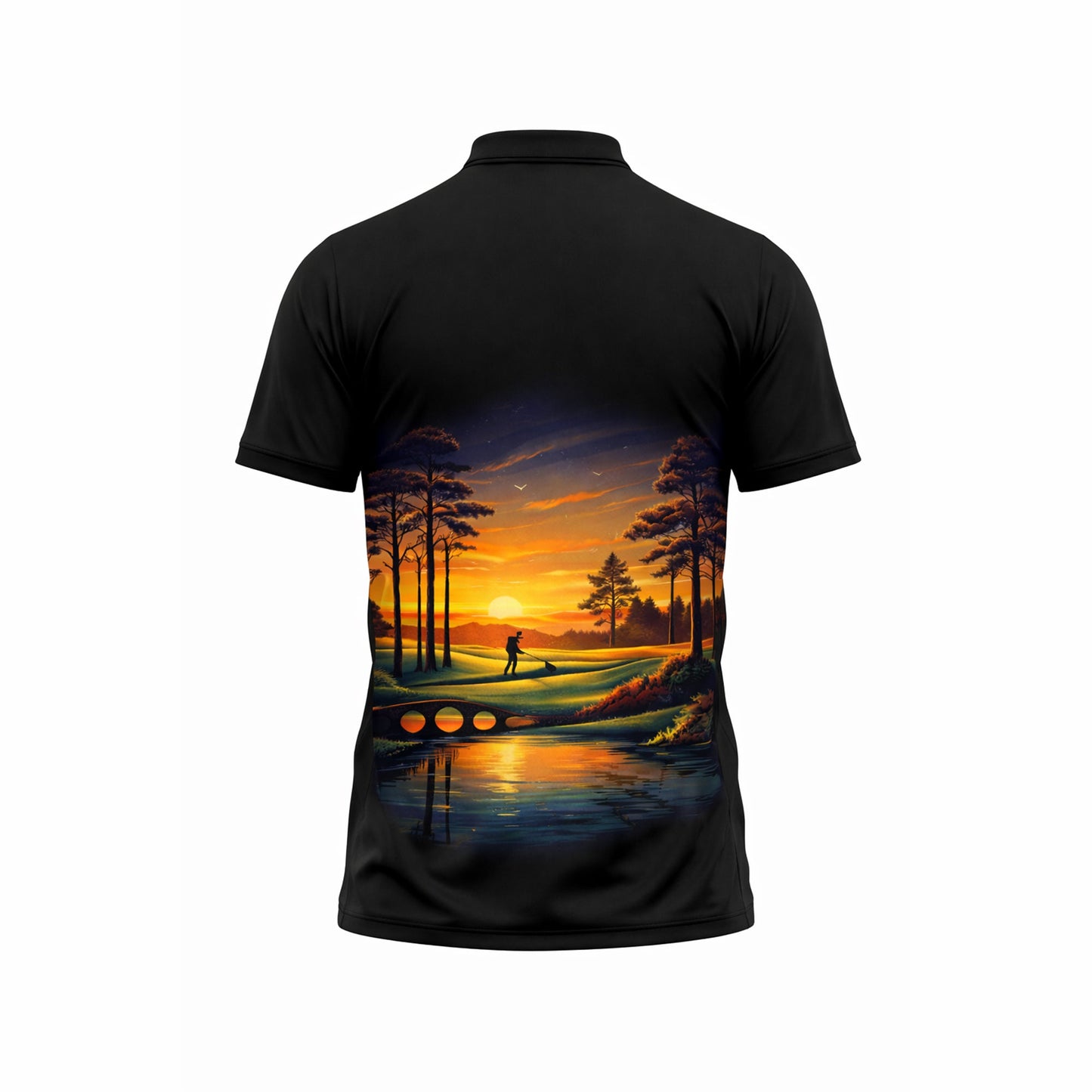 Personalized Golf Polo Shirt Sunset Landscape Design Custom Name Breathable Athletic Golf Shirt GIA26040705_3.jpg