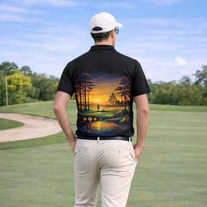 Personalized Golf Polo Shirt Sunset Landscape Design Custom Name Breathable Athletic Golf Shirt GIA26040705_7.jpg