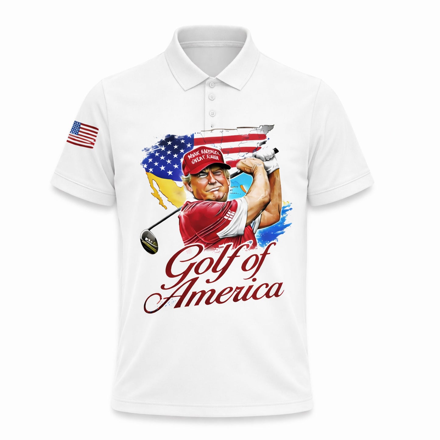 Personalized Golf Polo Shirt Patriotic USA Flag Golf Ball Graphic Custom Name Performance Tee GIA26040803_2.jpg