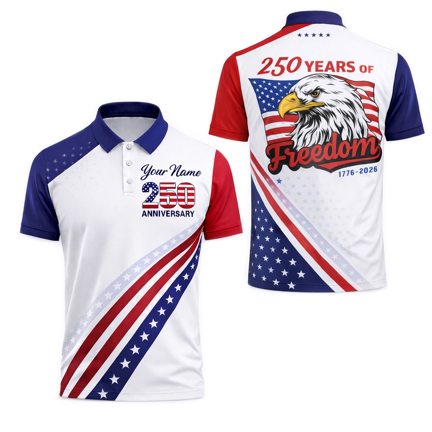 Patriotic Polo Shirt 250 Years Anniversary Freedom Eagle Custom Name USA Flag Design Unisex GIA26040805_1.jpg