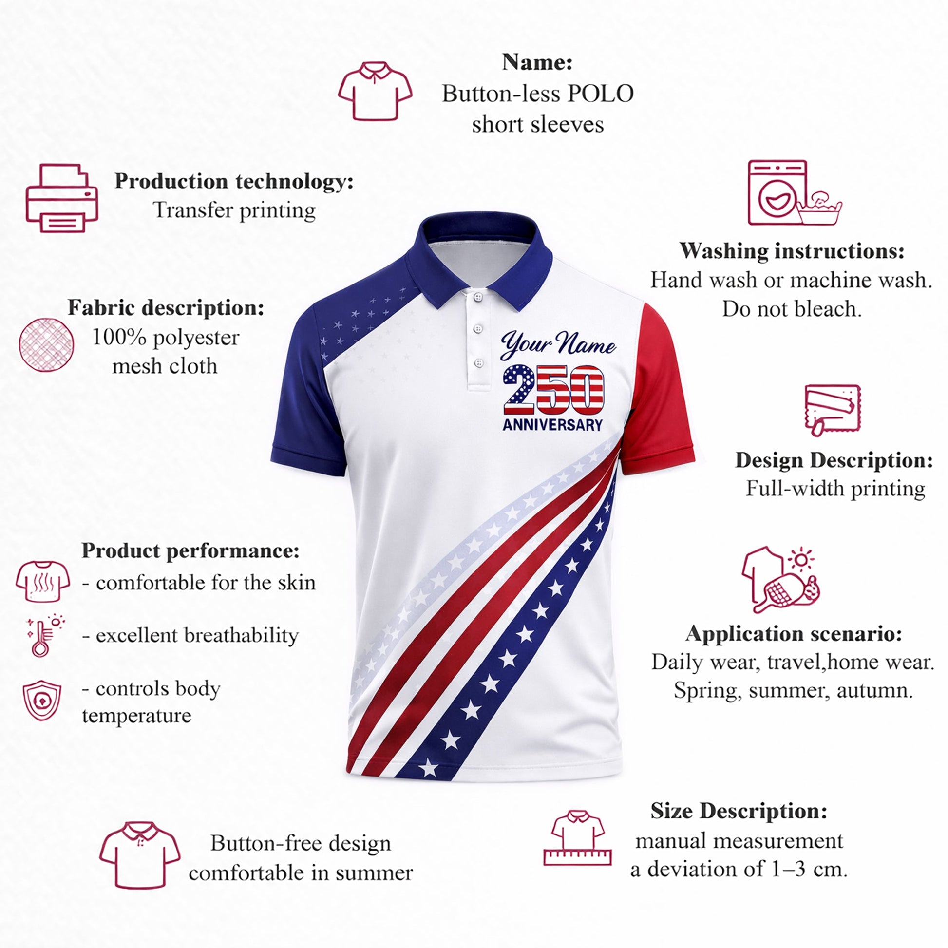 Patriotic Polo Shirt 250 Years Anniversary Freedom Eagle Custom Name USA Flag Design Unisex GIA26040805_4.jpg
