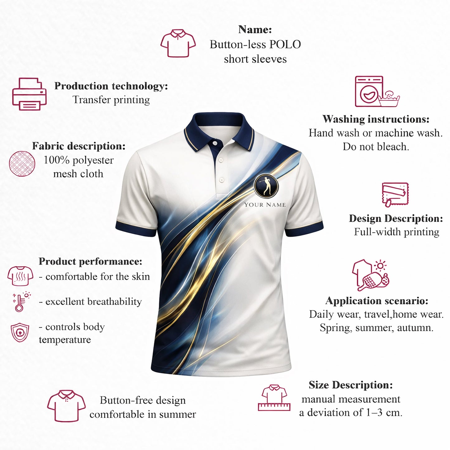 Custom Golf Polo Shirt Personalized Name Elegant Blue Gold Wave Performance Polo for Men Women GIA26040806_4.jpg