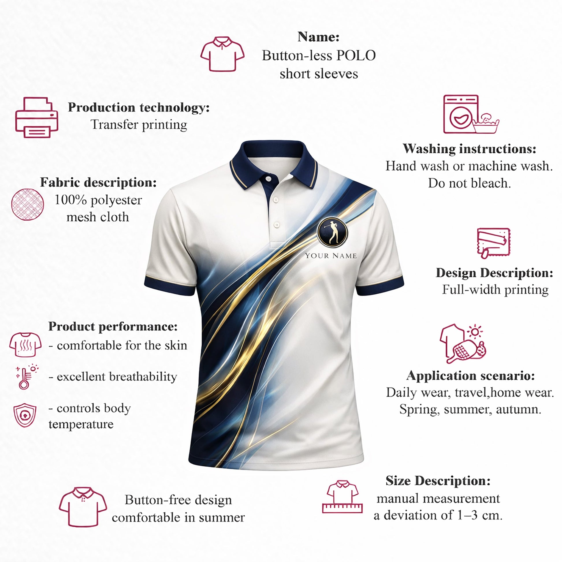Custom Golf Polo Shirt Personalized Name Elegant Blue Gold Wave Performance Polo for Men Women GIA26040806_4.jpg