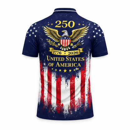 USA 250th Anniversary Polo Shirt Custom Name Patriotic American Flag 1776-2026 Eagle Design Performance Polo GIA26040807_3.jpg