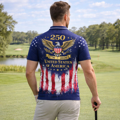 USA 250th Anniversary Polo Shirt Custom Name Patriotic American Flag 1776-2026 Eagle Design Performance Polo GIA26040807_7.jpg