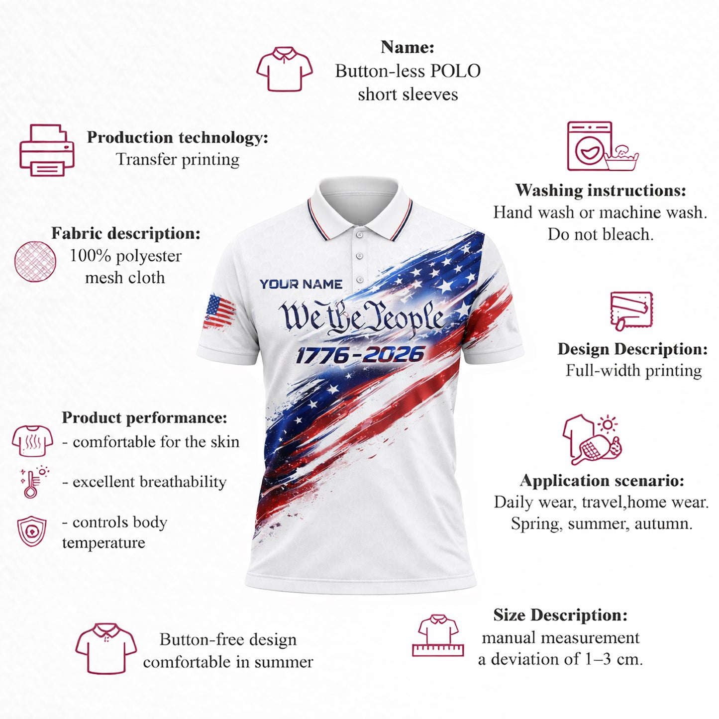 Patriotic Golf Polo Shirt Custom Name USA 250th Anniversary 1776-2026 We The People Design Performance Polo GIA26040901_4.jpg