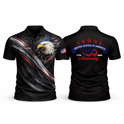 Custom USA 250th Anniversary Polo Shirt Personalized Name American Eagle Patriotic Performance Golf Shirt GIA26040902_1.jpg