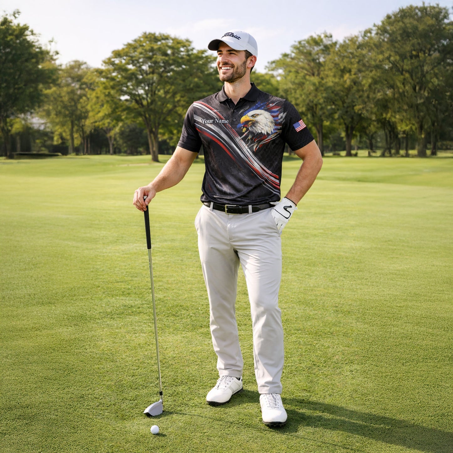 Custom USA 250th Anniversary Polo Shirt Personalized Name American Eagle Patriotic Performance Golf Shirt GIA26040902_6.jpg