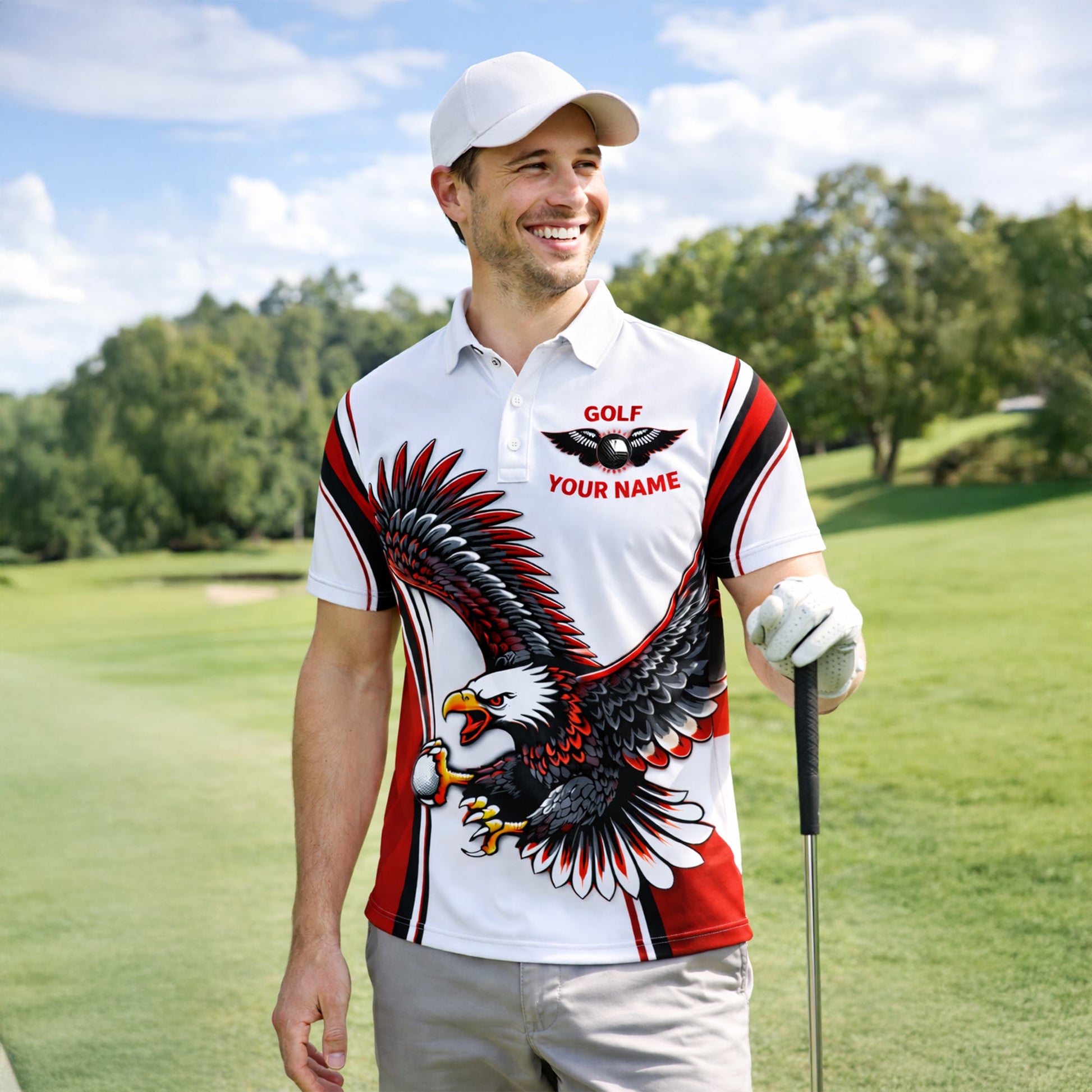 Golf Polo Shirt Custom Team Name Eagle Graphic Red Black White Sport Design Unisex GIA26040903_5.jpg