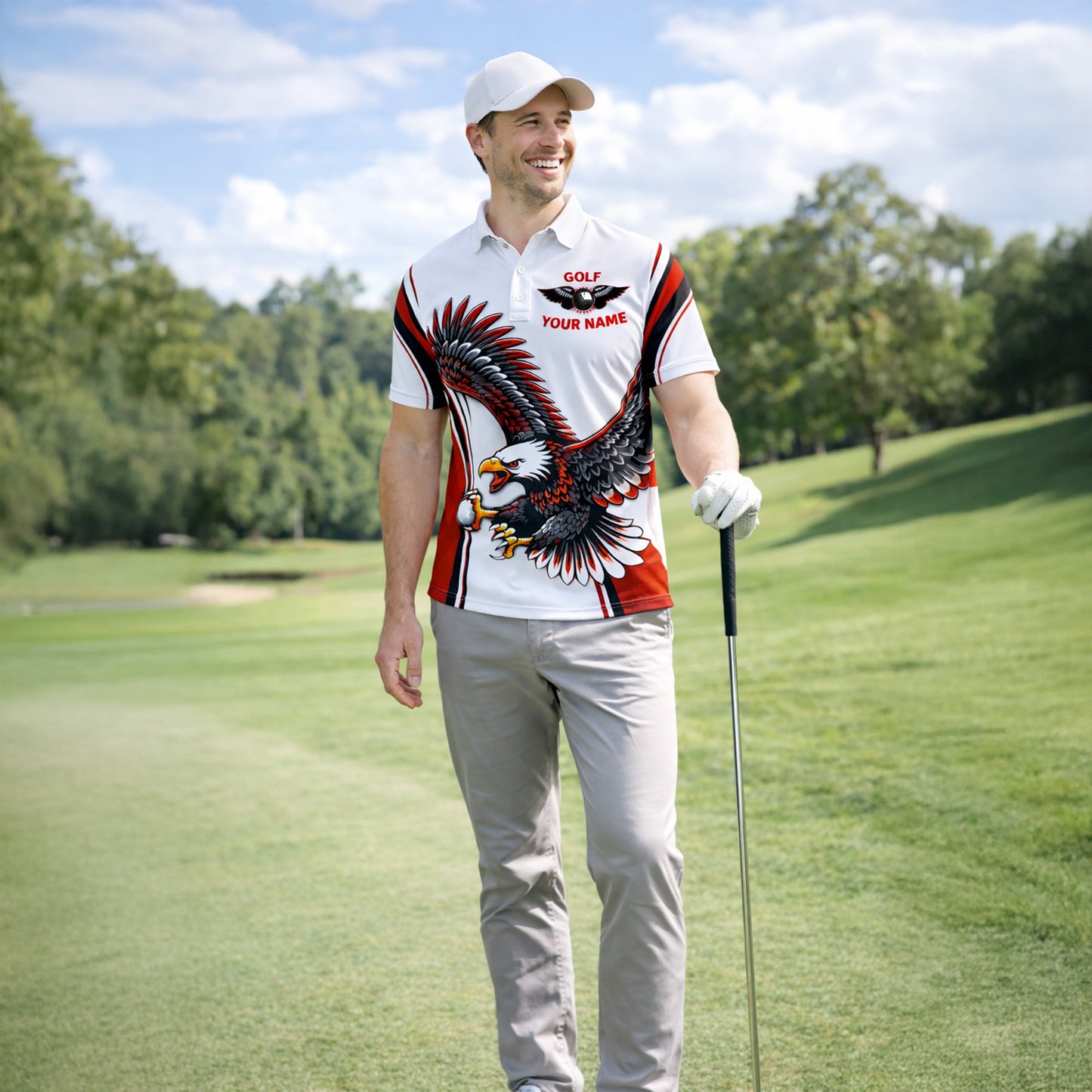 Golf Polo Shirt Custom Team Name Eagle Graphic Red Black White Sport Design Unisex GIA26040903_6.jpg