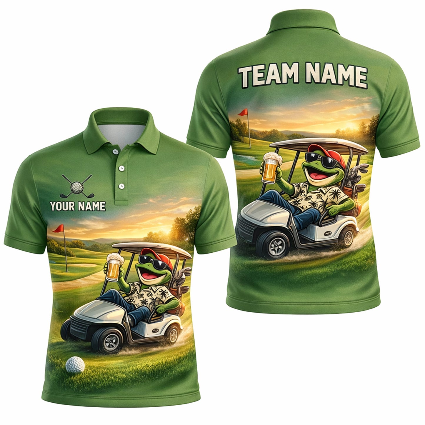 Funny Frog Golf Polo Shirt Personalized Team Name Custom Name Golf Cart Beer Graphic Shirt GIA26040904_1.jpg