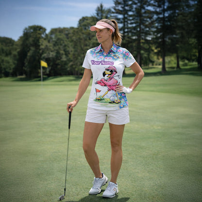 Personalized Flamingo Golf Polo Shirt Funny Tropical Golf Bird Custom Name Team Shirt Performance Tee GIA26040905_6.jpg
